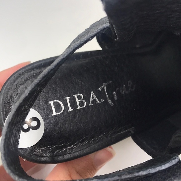 Diba True Lava Lamp Shooties Open Peep Toe Black Suede Booties Size 8 - Picture 10 of 10